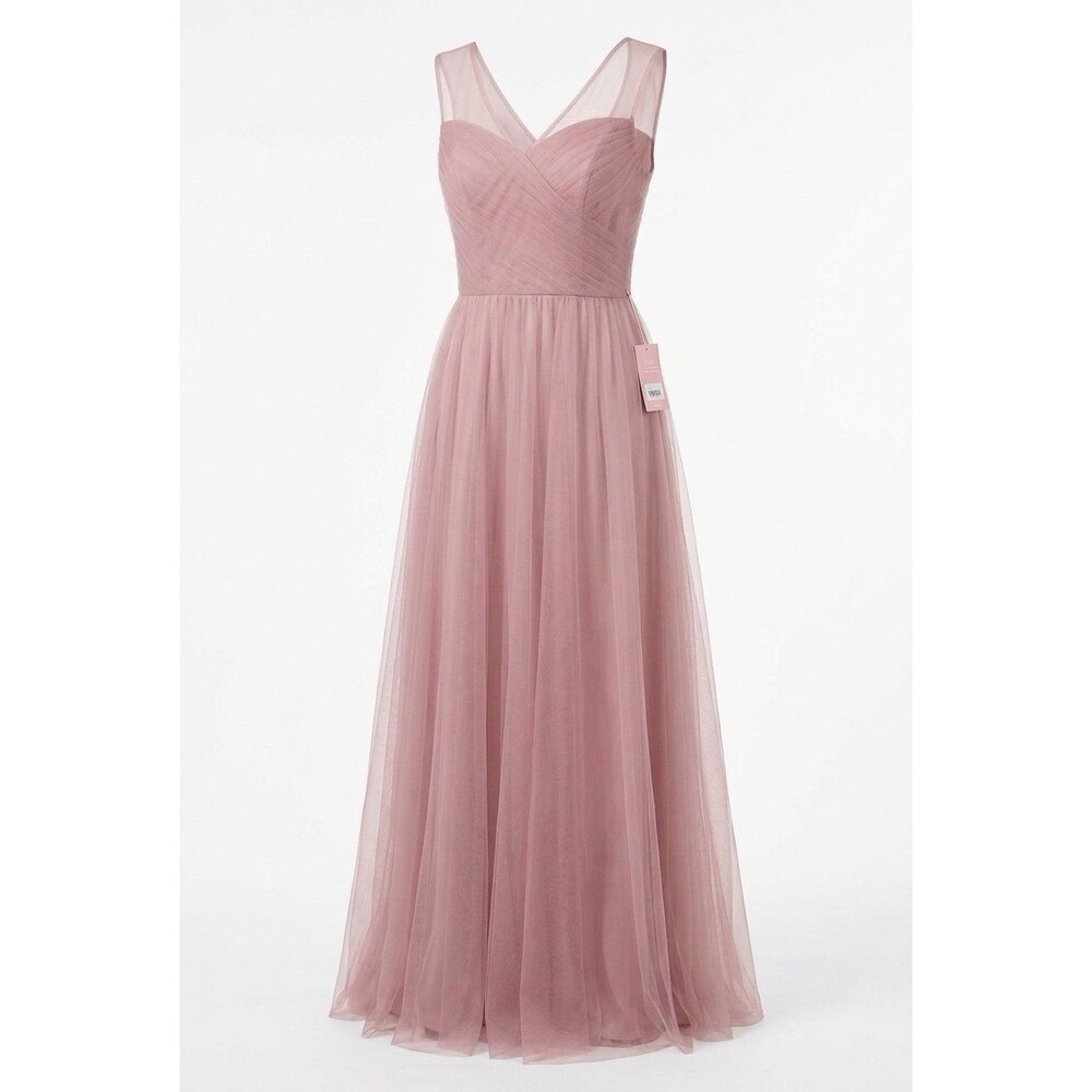 Birdy Grey Lili Dress Rose Quartz Dusty Rose Pink Tulle Bridesmaid Gown Medium